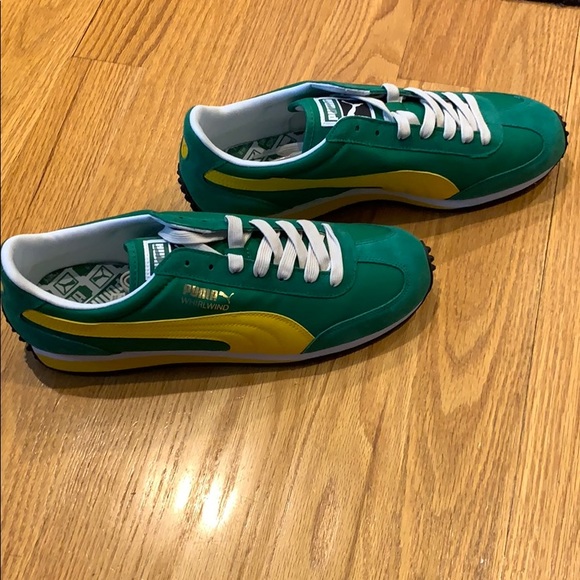 puma whirlwind green yellow